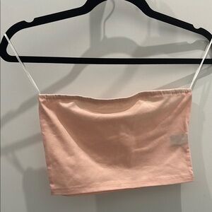 Pink Strapless Crop Top